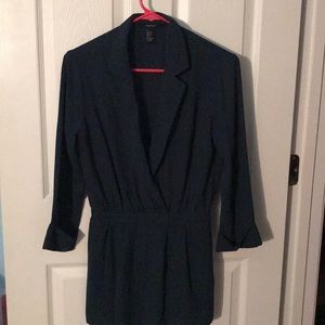 Forest green long sleeve romper